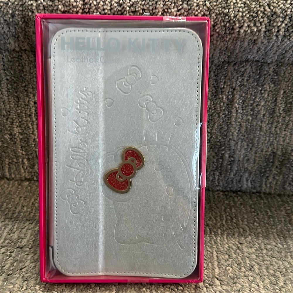 New hello kitty leather case for galaxy tab 3 p3200